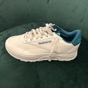 Reebok womens Cream and Teal Sneakers